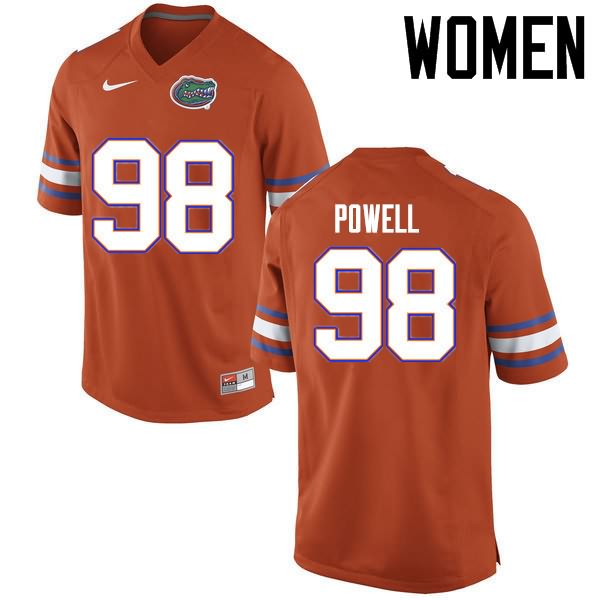 NCAA Florida Gators Jorge Powell Women's #98 Nike Orange Stitched Authentic College Football Jersey QIB5264BV